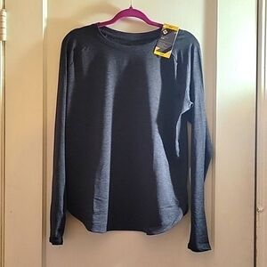 Member's Mark Women's Semi Fitted Moister Wicking Long Sleeve Soft Dark Gray NWT